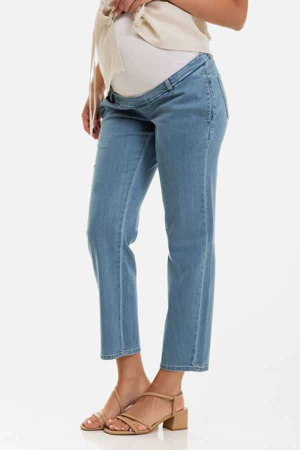 Ελαστικό τζιν εγκυμοσύνης σε ίσια γραμμή