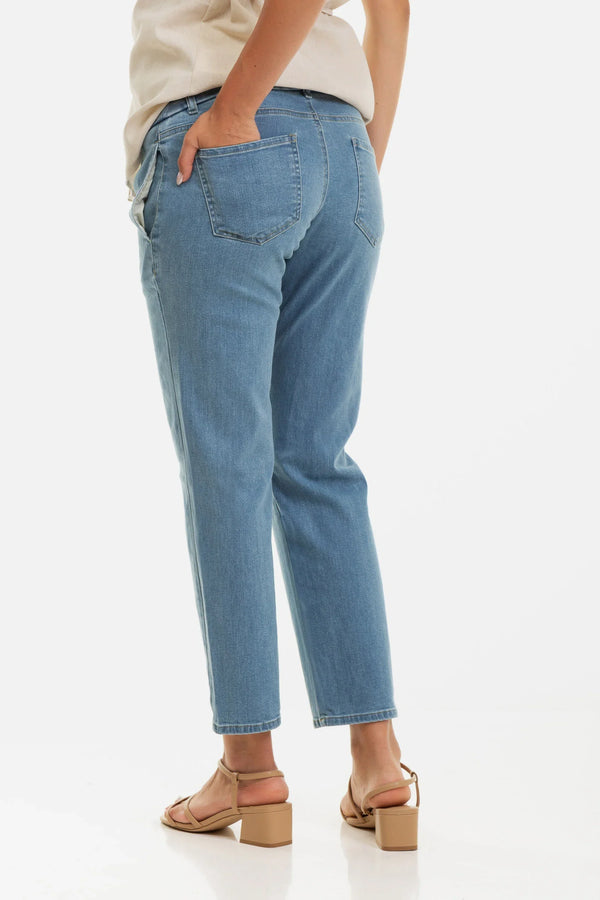 Ελαστικό τζιν εγκυμοσύνης σε ίσια γραμμή