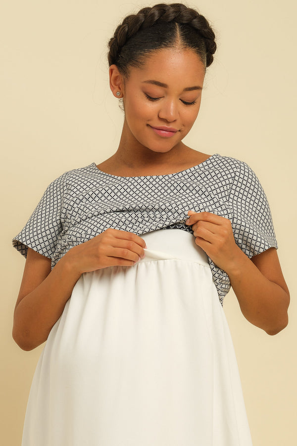 Φόρεμα για έγκυες και θηλάζουσες γυναίκες με πιέτες - Clothing - soonMAMA - Η σωστή προσθήκη στην κομψή και άνετη εγκυμοσύνη! - Παλτά για έγκυες