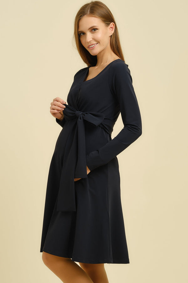 Φαρδύ φόρεμα εγκυμοσύνης και θηλασμού - σκούρο μπλε - Apparel & Accessories - soonMAMA - Η σωστή προσθήκη στην κομψή και άνετη εγκυμοσύνη! - Παλτά για έγκυες