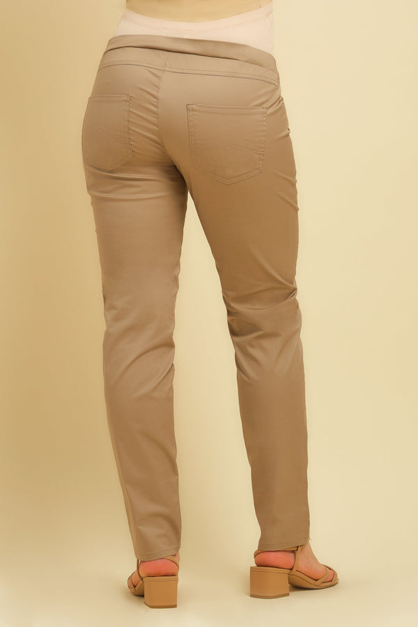 Βαμβακερό μπεζ παντελόνι εγκυμοσύνης - Παντελόνι - soonMAMA - Η σωστή προσθήκη στην κομψή και άνετη εγκυμοσύνη! - Παλτά για έγκυες