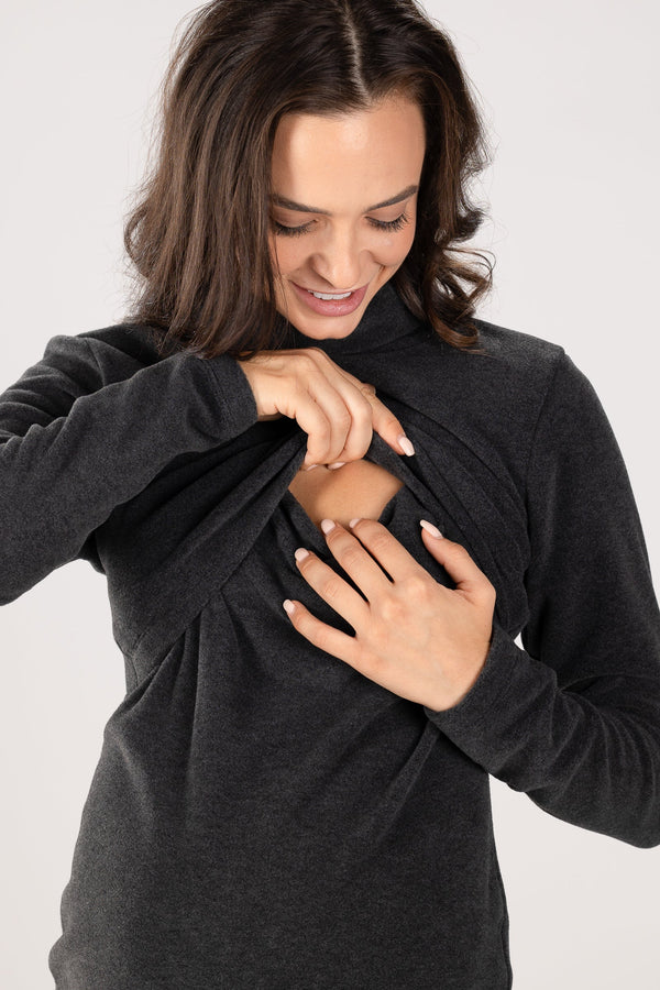 Φόρεμα εγκυμοσύνης και θηλασμού ζιβάγκο - - soonMAMA - Η σωστή προσθήκη στην κομψή και άνετη εγκυμοσύνη! - Παλτά για έγκυες