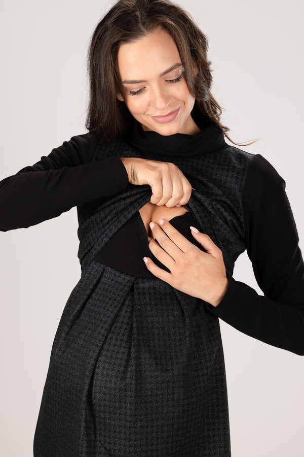 Φόρεμα εγκυμοσύνης και θηλασμού ζιβάγκο με μοτίβο - Φόρεμα - soonMAMA - Η σωστή προσθήκη στην κομψή και άνετη εγκυμοσύνη! - Παλτά για έγκυες