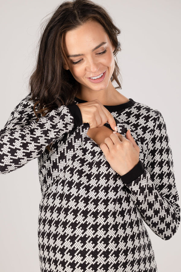 Φόρεμα εγκυμοσύνης και θηλασμού με μοτίβο - Φόρεμα - soonMAMA - Η σωστή προσθήκη στην κομψή και άνετη εγκυμοσύνη! - Παλτά για έγκυες