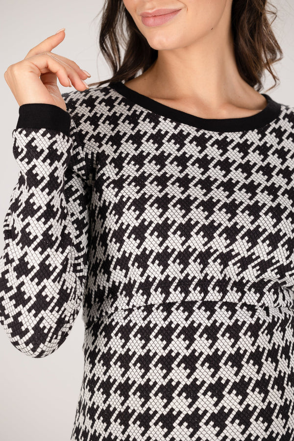 Φόρεμα εγκυμοσύνης και θηλασμού με μοτίβο - Φόρεμα - soonMAMA - Η σωστή προσθήκη στην κομψή και άνετη εγκυμοσύνη! - Παλτά για έγκυες