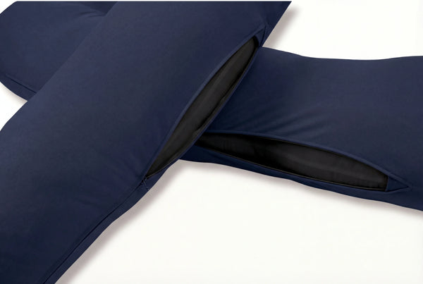 Μαξιλάρι εγκυμοσύνης 3 σε 1 - οργανικό βαμβάκι - σκούρο μπλε