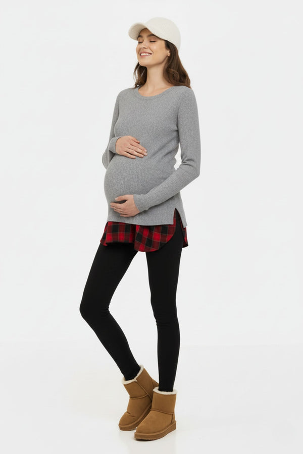 Μαύρο κολάν εγκυμοσύνης με ζεστή επένδυση