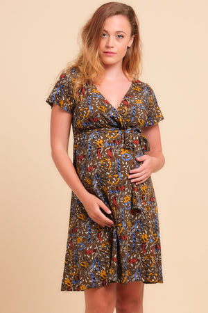 Βαμβακερό φόρεμα εγκυμοσύνης και θηλασμού με που ανοίγει - Φόρεμα - soonMAMA - Η σωστή προσθήκη στην κομψή και άνετη εγκυμοσύνη! - Παλτά για έγκυες