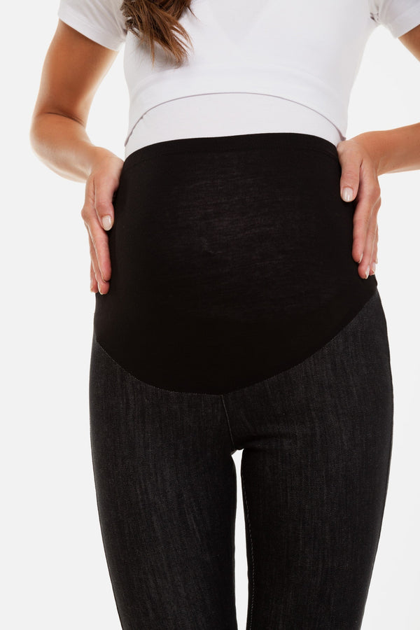 Τζιν εγκυμοσύνης bootcut σε μαύρο χρώμα -  - soonMAMA - Η σωστή προσθήκη στην κομψή και άνετη εγκυμοσύνη! - Παλτά για έγκυες