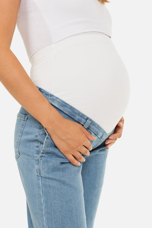 Ελαστικό τζιν εγκυμοσύνης σε ίσια γραμμή -  - soonMAMA - Η σωστή προσθήκη στην κομψή και άνετη εγκυμοσύνη! - Παλτά για έγκυες