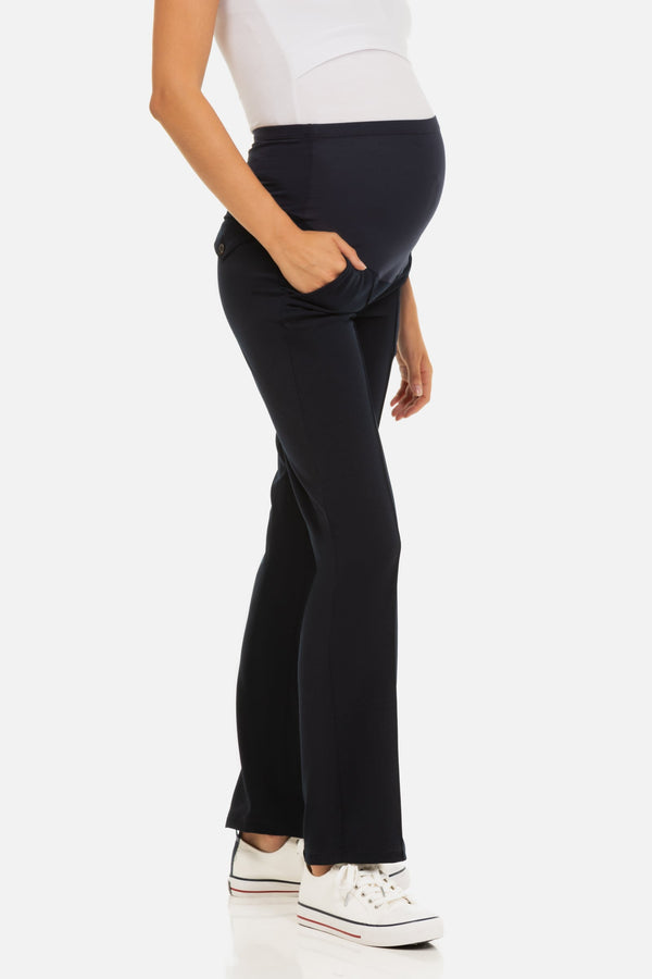 Κομψό παντελόνι εγκυμοσύνης με οργανικό βαμβάκι -  - soonMAMA - Η σωστή προσθήκη στην κομψή και άνετη εγκυμοσύνη! - Παλτά για έγκυες