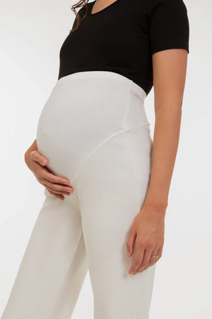 Широк еластичен панталон за бременни -  - soonMAMA - Η σωστή προσθήκη στην κομψή και άνετη εγκυμοσύνη! - Παλτά για έγκυες