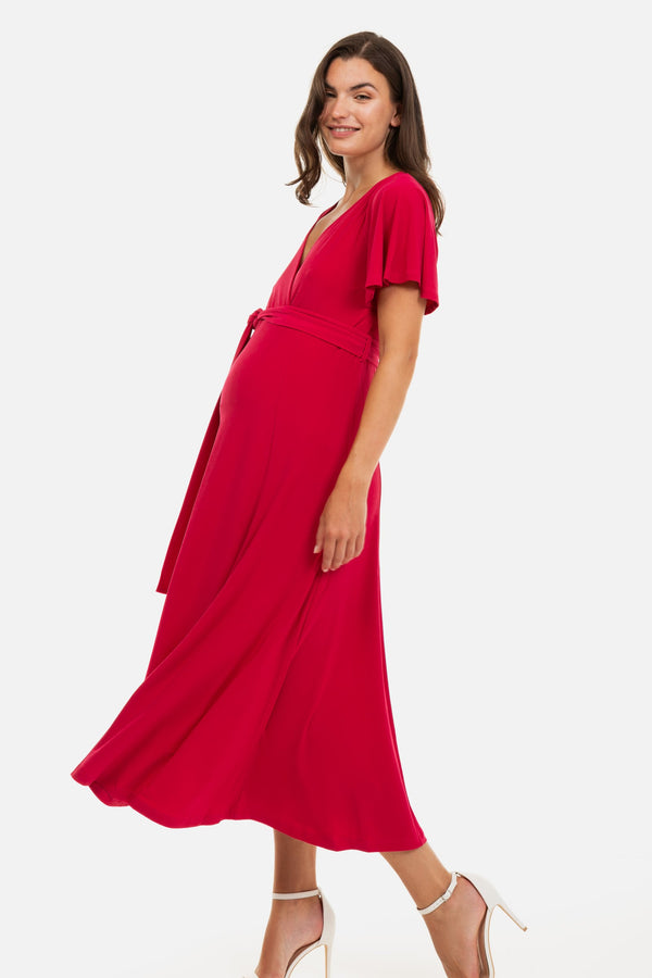 Μακρύ φόρεμα μητρότητας και θηλασμού σε γραμμή Α -  - soonMAMA - Η σωστή προσθήκη στην κομψή και άνετη εγκυμοσύνη! - Παλτά για έγκυες