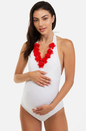 Ολόσωμο μαγιό εγκυμοσύνης με λουλούδια σιφόν -  - soonMAMA - Η σωστή προσθήκη στην κομψή και άνετη εγκυμοσύνη! - Παλτά για έγκυες