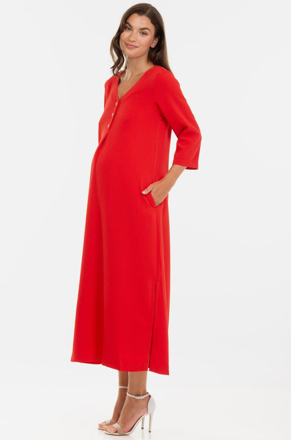 Μακρύ φόρεμα μητρότητας και θηλασμού -  - soonMAMA - Η σωστή προσθήκη στην κομψή και άνετη εγκυμοσύνη! - Παλτά για έγκυες