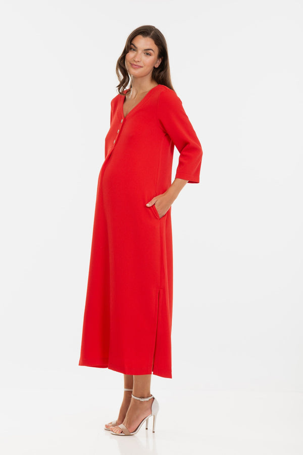 Μακρύ φόρεμα μητρότητας και θηλασμού -  - soonMAMA - Η σωστή προσθήκη στην κομψή και άνετη εγκυμοσύνη! - Παλτά για έγκυες