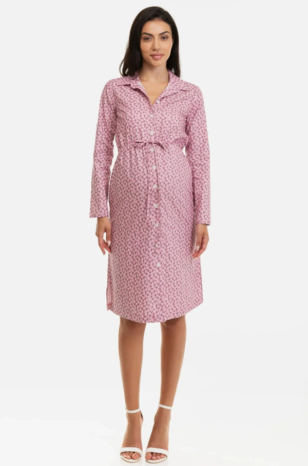 Памучна рокля-риза за бременни и кърмещи -  - soonMAMA - Η σωστή προσθήκη στην κομψή και άνετη εγκυμοσύνη! - Παλτά για έγκυες
