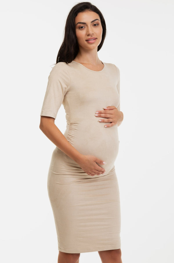 Μακρύ εφαρμοστό φόρεμα εγκυμοσύνης -  - soonMAMA - Η σωστή προσθήκη στην κομψή και άνετη εγκυμοσύνη! - Παλτά για έγκυες