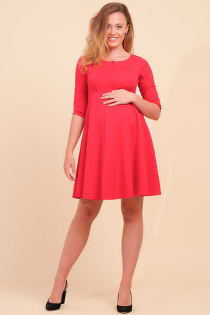 Βραδινό ροζ φόρεμα εγκυμοσύνης και θηλασμού - Φόρεμα - soonMAMA - Η σωστή προσθήκη στην κομψή και άνετη εγκυμοσύνη! - Παλτά για έγκυες