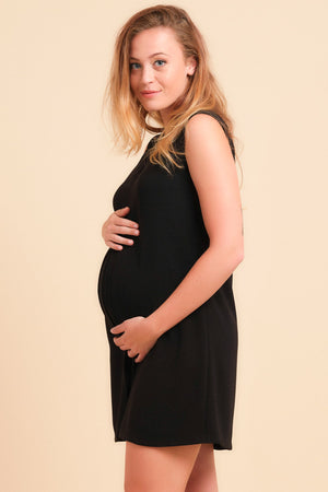 Κομψό φόρεμα εγκυμοσύνης με στοιχείο πλισέ μπροστά - Φόρεμα - soonMAMA - Η σωστή προσθήκη στην κομψή και άνετη εγκυμοσύνη! - Παλτά για έγκυες