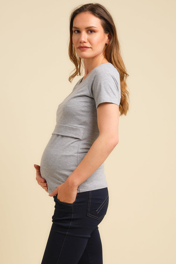 Βαμβακερή μπλούζα εγκυμοσύνης και θηλασμού - Clothing - soonMAMA - Η σωστή προσθήκη στην κομψή και άνετη εγκυμοσύνη! - Παλτά για έγκυες