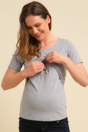 Βαμβακερή μπλούζα εγκυμοσύνης και θηλασμού - Clothing - soonMAMA - Η σωστή προσθήκη στην κομψή και άνετη εγκυμοσύνη! - Παλτά για έγκυες