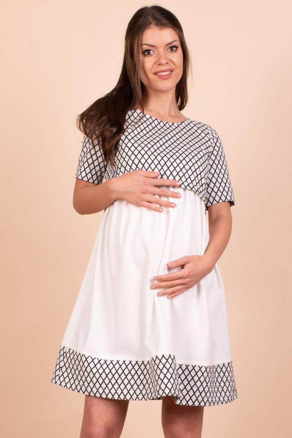 Φόρεμα για έγκυες και θηλάζουσες γυναίκες με πιέτες - Φόρεμα - soonMAMA - Η σωστή προσθήκη στην κομψή και άνετη εγκυμοσύνη! - Παλτά για έγκυες