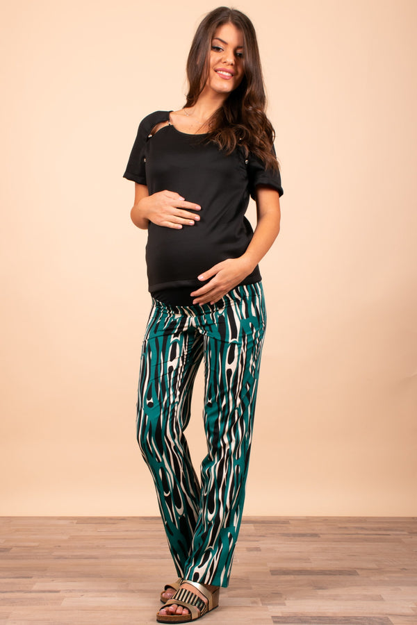 Φαρδύ παντελόνι εγκυμοσύνης με μοτίβο - Παντελόνι - soonMAMA - Η σωστή προσθήκη στην κομψή και άνετη εγκυμοσύνη! - Παλτά για έγκυες