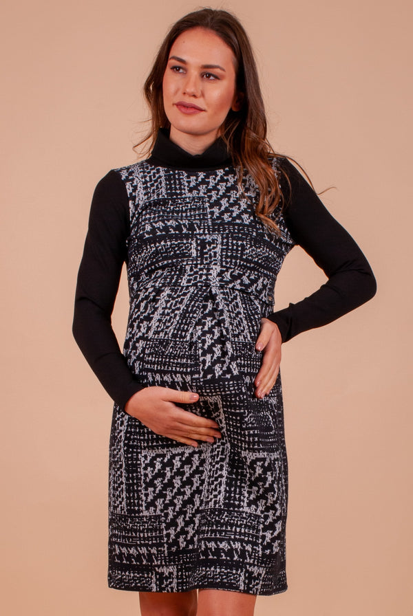 Φόρεμα εγκυμοσύνης και θηλασμού ζιβάγκο με μοτίβο - Φόρεμα - soonMAMA - Η σωστή προσθήκη στην κομψή και άνετη εγκυμοσύνη! - Παλτά για έγκυες