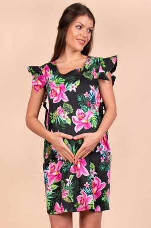 Φόρεμα εγκυμοσύνης με εξωτικό μοτίβο - Φόρεμα - soonMAMA - Η σωστή προσθήκη στην κομψή και άνετη εγκυμοσύνη! - Παλτά για έγκυες