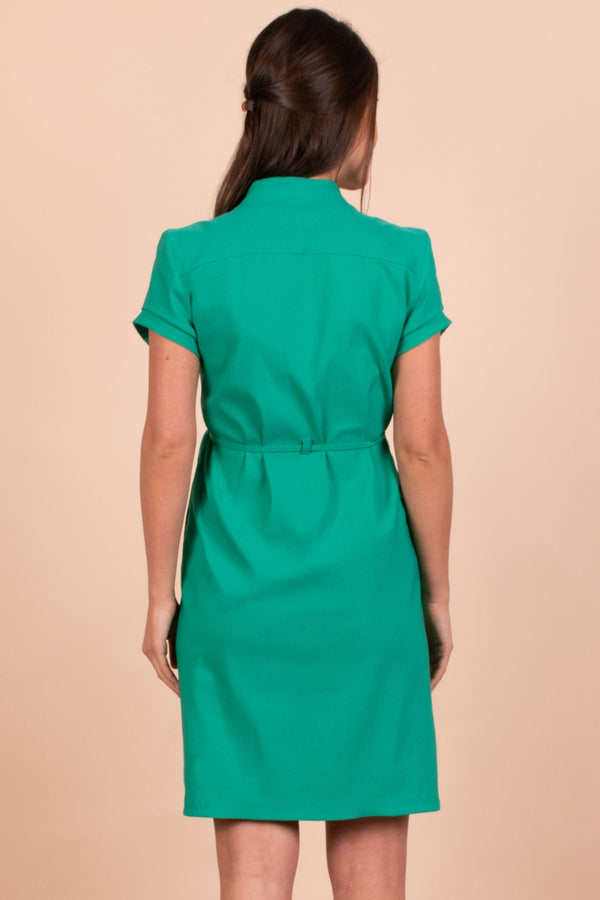 Ελαστικό φόρεμα εγκυμοσύνης και θηλασμού σε πράσινο χρώμα - Φόρεμα - soonMAMA - Η σωστή προσθήκη στην κομψή και άνετη εγκυμοσύνη! - Παλτά για έγκυες