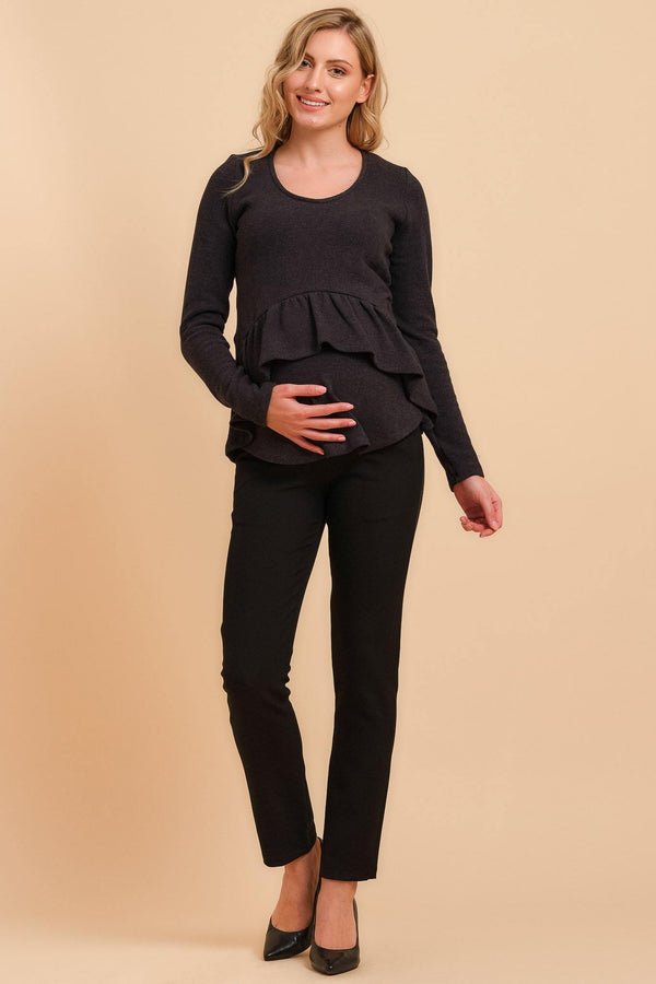 Μπλούζα εγκυμοσύνης και θηλασμού με βολάν - Μπλούζα - soonMAMA - Η σωστή προσθήκη στην κομψή και άνετη εγκυμοσύνη! - Παλτά για έγκυες