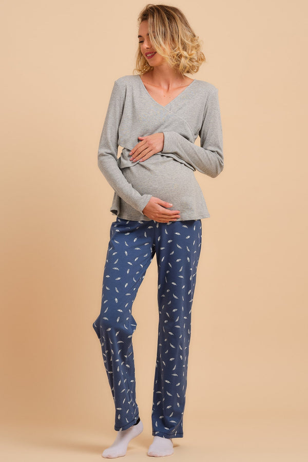 Βαμβακερή πιτζάμα εγκυμοσύνης και θηλασμού -  - soonMAMA - Η σωστή προσθήκη στην κομψή και άνετη εγκυμοσύνη! - Παλτά για έγκυες