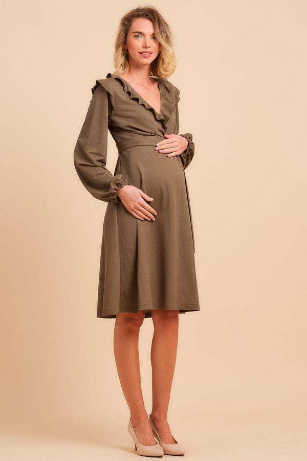 Φόρεμα εγκυμοσύνης και θηλασμού με βολάν - Φόρεμα - soonMAMA - Η σωστή προσθήκη στην κομψή και άνετη εγκυμοσύνη! - Παλτά για έγκυες