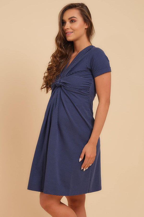 Βαμβακερό φόρεμα εγκυμοσύνης με κόμπο - Φόρεμα - soonMAMA - Η σωστή προσθήκη στην κομψή και άνετη εγκυμοσύνη! - Παλτά για έγκυες