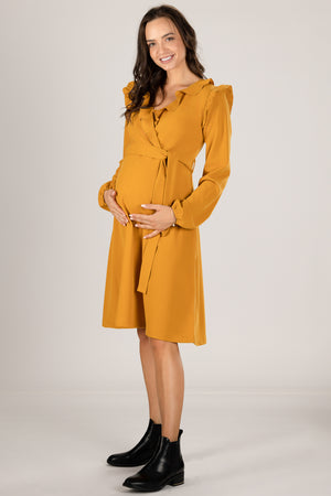 Φόρεμα εγκυμοσύνης και θηλασμού με βολάν - Dresses - soonMAMA - Η σωστή προσθήκη στην κομψή και άνετη εγκυμοσύνη! - Παλτά για έγκυες