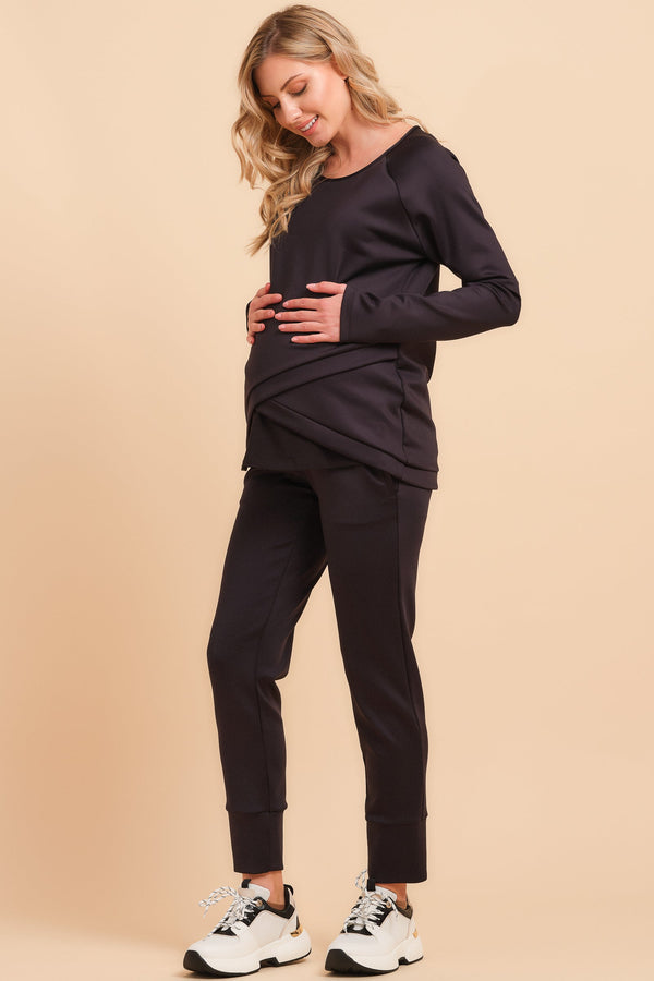 Αθλητικό παντελόνι εγκυμοσύνης με δέσιμο φιόγκο -  - soonMAMA - Η σωστή προσθήκη στην κομψή και άνετη εγκυμοσύνη! - Παλτά για έγκυες