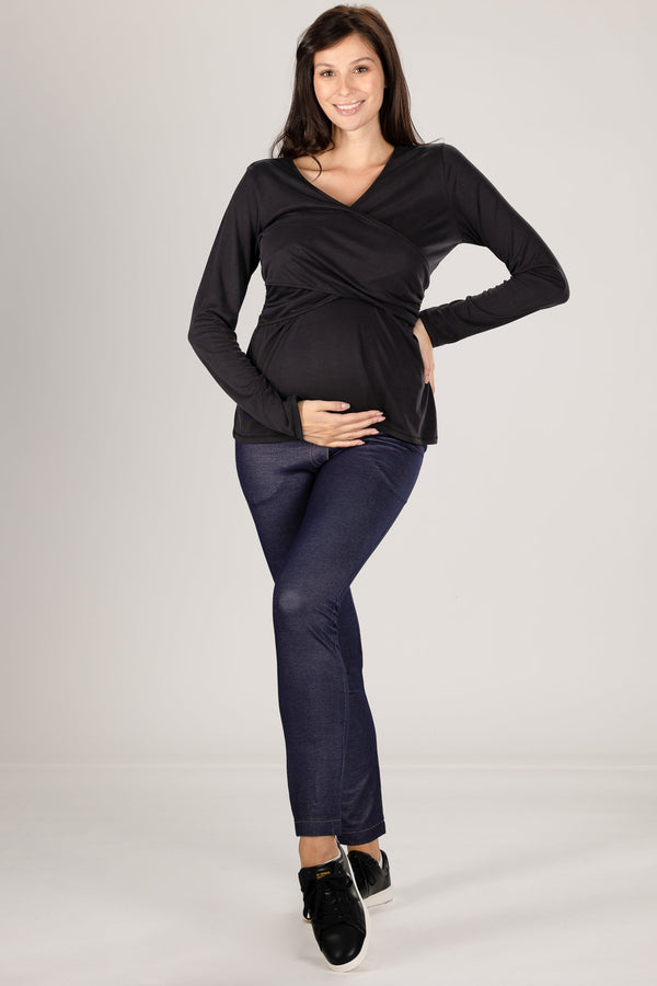 Κρουαζέ μπλούζα μητρότητας και θηλασμού -  - soonMAMA - Η σωστή προσθήκη στην κομψή και άνετη εγκυμοσύνη! - Παλτά για έγκυες