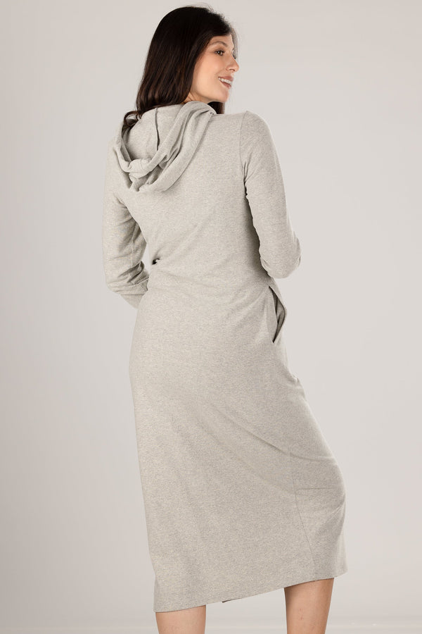 Μακρύ βαμβακερό φόρεμα εγκυμοσύνης και θηλασμού -  - soonMAMA - Η σωστή προσθήκη στην κομψή και άνετη εγκυμοσύνη! - Παλτά για έγκυες
