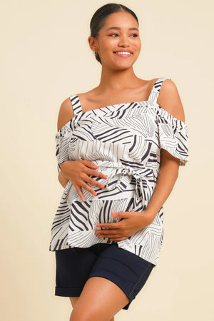 Μπλούζα εγκυμοσύνης με λινάρι -  - soonMAMA - Η σωστή προσθήκη στην κομψή και άνετη εγκυμοσύνη! - Παλτά για έγκυες