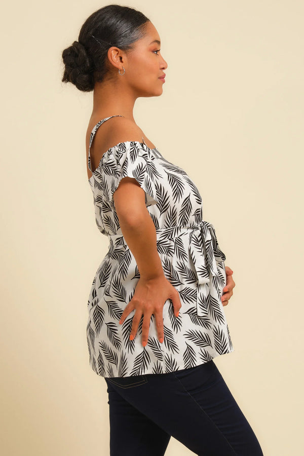 Μπλούζα εγκυμοσύνης με ανοίγματα στους ώμους -  - soonMAMA - Η σωστή προσθήκη στην κομψή και άνετη εγκυμοσύνη! - Παλτά για έγκυες