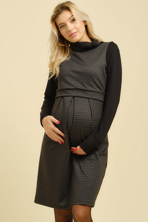 Φόρεμα εγκυμοσύνης και θηλασμού ζιβάγκο με μοτίβο - Dresses - soonMAMA - Η σωστή προσθήκη στην κομψή και άνετη εγκυμοσύνη! - Παλτά για έγκυες