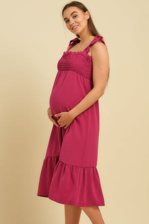 Φόρεμα εγκυμοσύνης και θηλασμού με σφηκοφωλιά - Clothing - soonMAMA - Η σωστή προσθήκη στην κομψή και άνετη εγκυμοσύνη! - Παλτά για έγκυες