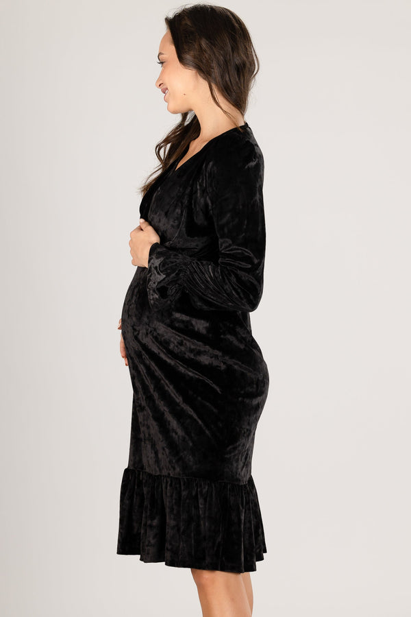 Βελούδινο φόρεμα εγκυμοσύνης και θηλασμού -  - soonMAMA - Η σωστή προσθήκη στην κομψή και άνετη εγκυμοσύνη! - Παλτά για έγκυες