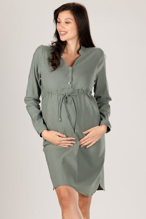 Ελαστικό φόρεμα εγκυμοσύνης και θηλασμού - Dresses - soonMAMA - Η σωστή προσθήκη στην κομψή και άνετη εγκυμοσύνη! - Παλτά για έγκυες