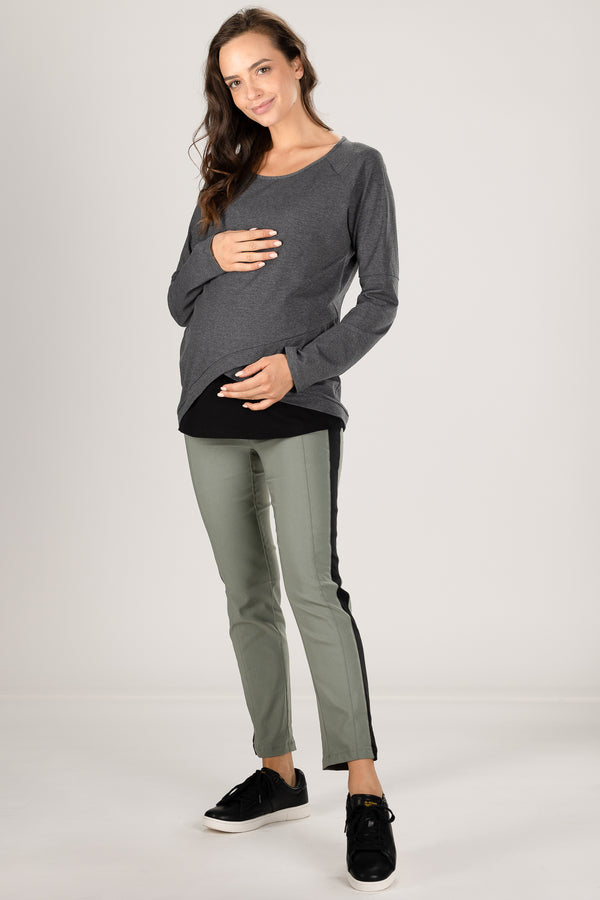 Βαμβακερή μπλούζα εγκυμοσύνης και θηλασμού - Μπλούζα - soonMAMA - Η σωστή προσθήκη στην κομψή και άνετη εγκυμοσύνη! - Παλτά για έγκυες