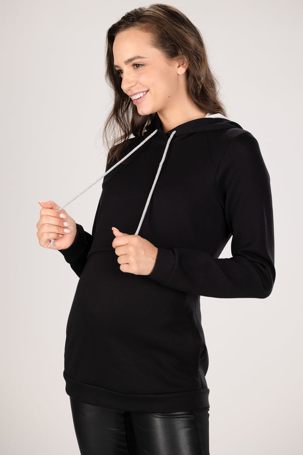 Φούτερ εγκυμοσύνης και θηλασμού με κουκούλα - Μπλούζα - soonMAMA - Η σωστή προσθήκη στην κομψή και άνετη εγκυμοσύνη! - Παλτά για έγκυες