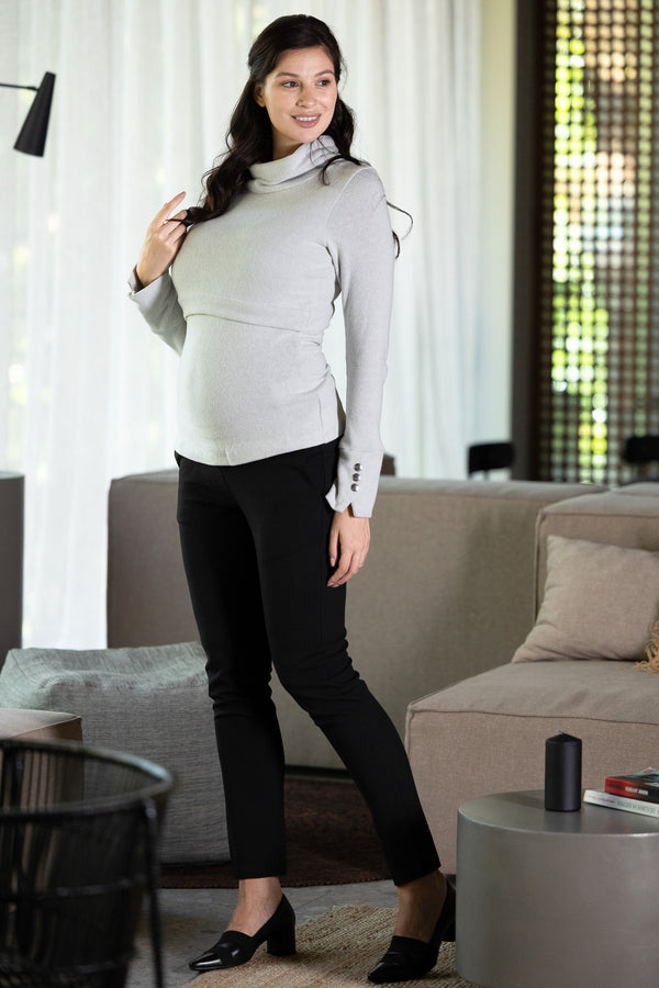 Παντελόνι εγκυμοσύνης σε μαύρο χρώμα - Παντελόνι - soonMAMA - Η σωστή προσθήκη στην κομψή και άνετη εγκυμοσύνη! - Παλτά για έγκυες
